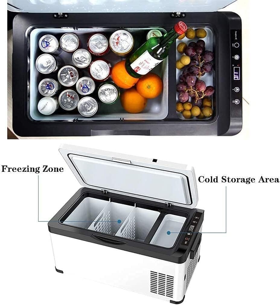 Piccolo Frigorifero Frigo for Auto 12/24 V Frigo da Campeggio Portatile for Auto da 30 Litri Frigo Elettrico for Camion, roulotte, Barca, Picnic
