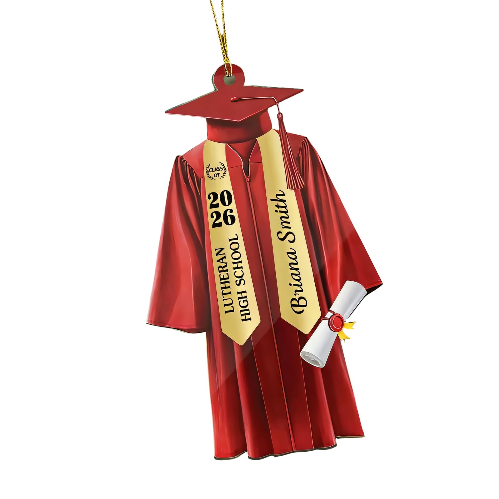 ZEPFJHE Class of 2026 2D Flat Graduation Gown Shape Backpacks Pendant Acrylic Car Rearview Mirrored Decoration Hanging Ornament Acrylic Car Rearview Glass Decoration Bag Cahrm Graduation Jewelry