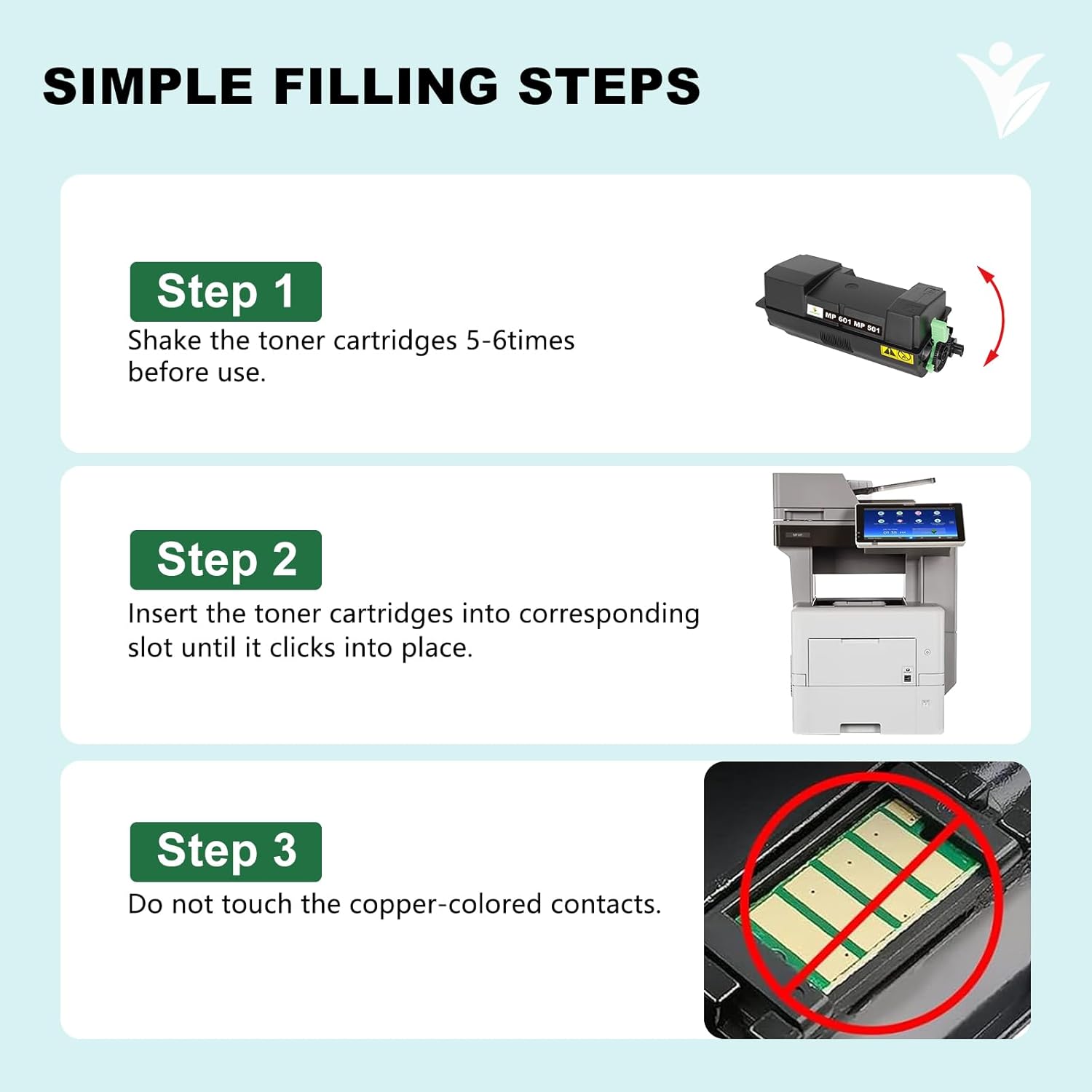 Compatible MP 501 MP 601 Toner Cartridge (2 Black) 407823 Replacement for Ricoh MP 501 Toner Cartridge MP 601 for Ricoh MP 501SPF MP 601SPF SP 5300dn 5300 SP 5310dn Printer (25,000 Pages)