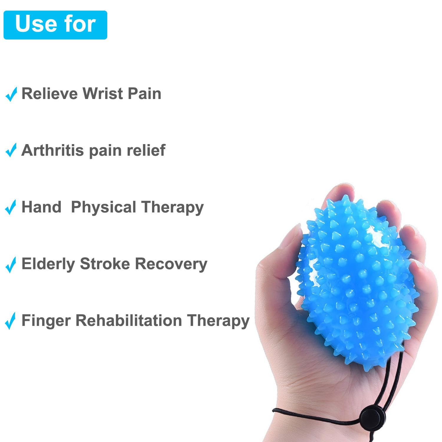 Pelota ejercitadora de mano, bolas para apretar los dedos, fortalecedor de agarre, bola de alivio del estrés para mejorar la flexibilidad, aliviar dedos y muñecas, para rehabilitación, artritis, túnel