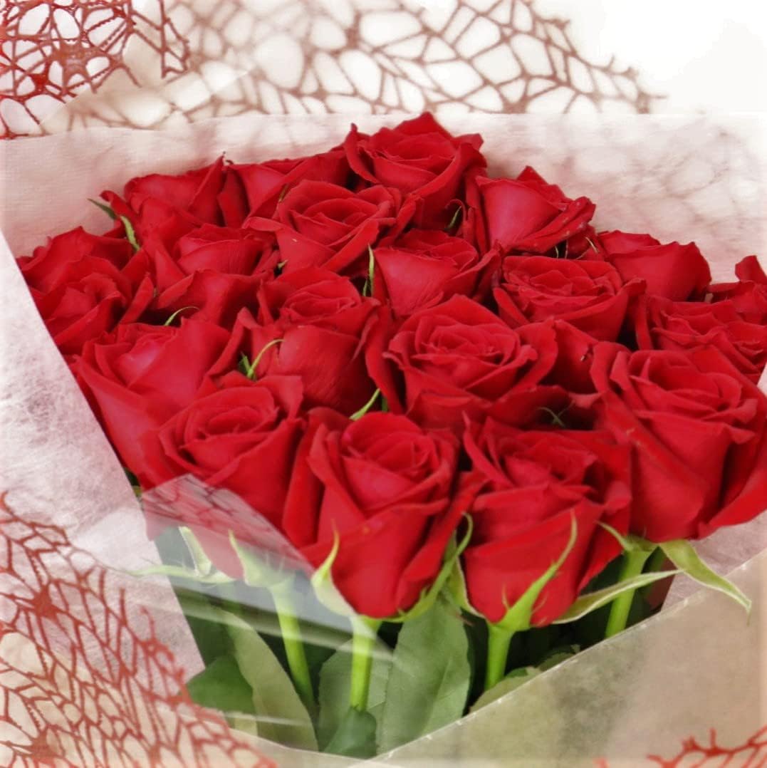 陶器製しゃもじ 青い花と赤い円デザイン おしゃれなしゃもじ 名入れ