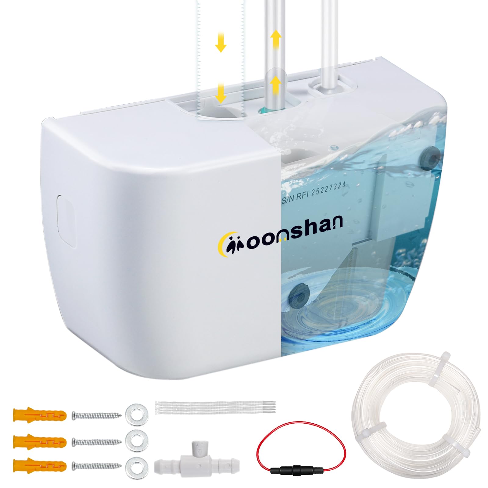 Photo 1 of **FACTORY SEALED** Moonshan Mini Split Condensate Pump for HVAC 100-240V Automatic Condensation Drain Removal Silent Condensate Pump with 10 FT Tube Wall Mounted for Air Conditioner, Furnace, Dehumidifier, Ice Maker