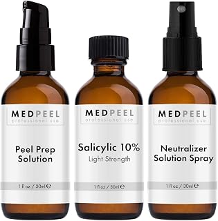 MedPeel Salicylic Acid 10% Essential Peel Kit, Includes Peel, Prep, Neutralizer, Light Strength Professional Grade Chemical Face Peel, Perfect for Beginners and to Exfoliate Skin, 1oz/30ml (Kit of 3)