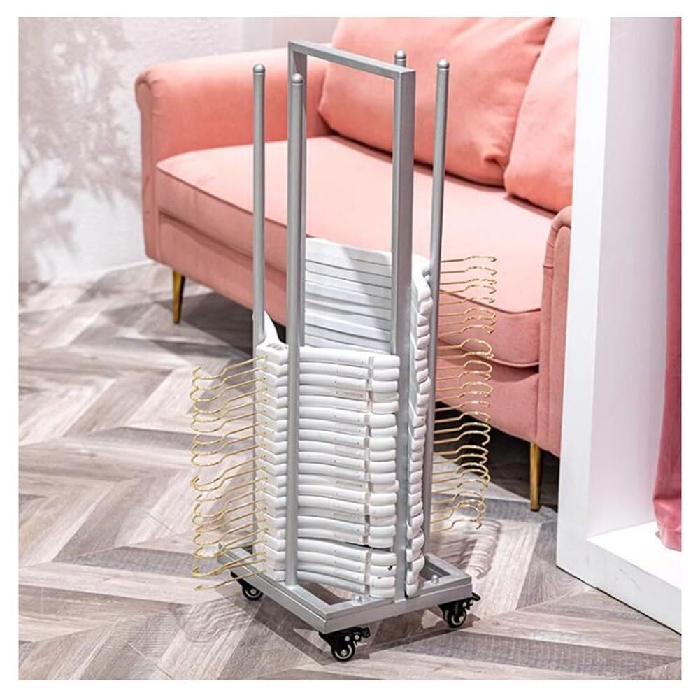 Robuster Kleiderbügel, Schmiedeeisen, für Waschküche, Kleiderbügel, Kleiderbügel, Aufbewahrungsbox und Aufbewahrungsbox, Silber, 35 x 30 x 127 cm, maximiert Platz und Entwirrung
