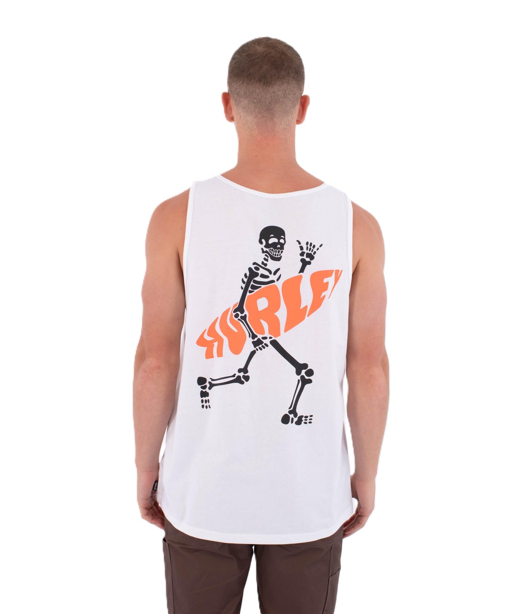 Hurley Mens Flamengue Tank T-Shirt, White, L EU