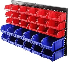 DOITOOL Moldura de abajur vintage, 30 peças, caixa organizadora de plástico, caixa de ferramentas faça você mesmo, caixa de armazenamento de componentes de caixa de ferramentas montada na parede, caixa de ferramentas de recipiente de parede