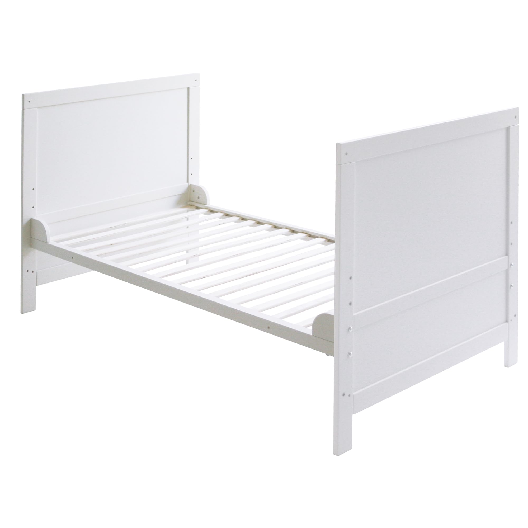 roba Kombi Kinderbett 70 x 140 - Gitterbett 3-fach höhenverstellbar - 3 Schlupfsprossen - Babybett umbaubar zum Juniorbett - Holz weiß