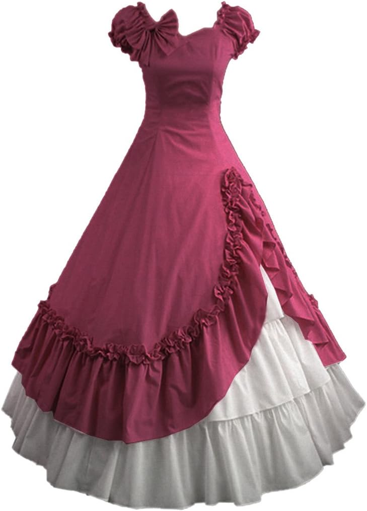 Women's Gothic Victorian Dress Vintage Civil War Ball Gown Masquerade Dresses - Image 2