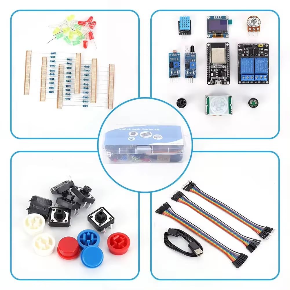 1 pz Kit di base per principianti ESP32 Kit di apprendimento per scheda di sviluppo WiFi Bluetooth ESP-32S