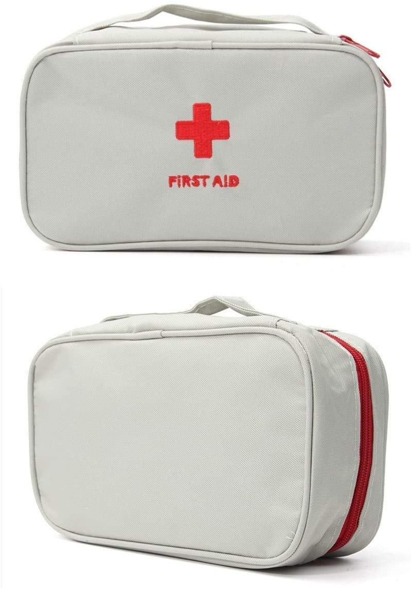 Fabric First Aid Bag - First Aid Kit Bag Empty for Home Outdoor Travel Camping Hiking, Mini Empty Medical Storage Bag Portable Pouch, Red