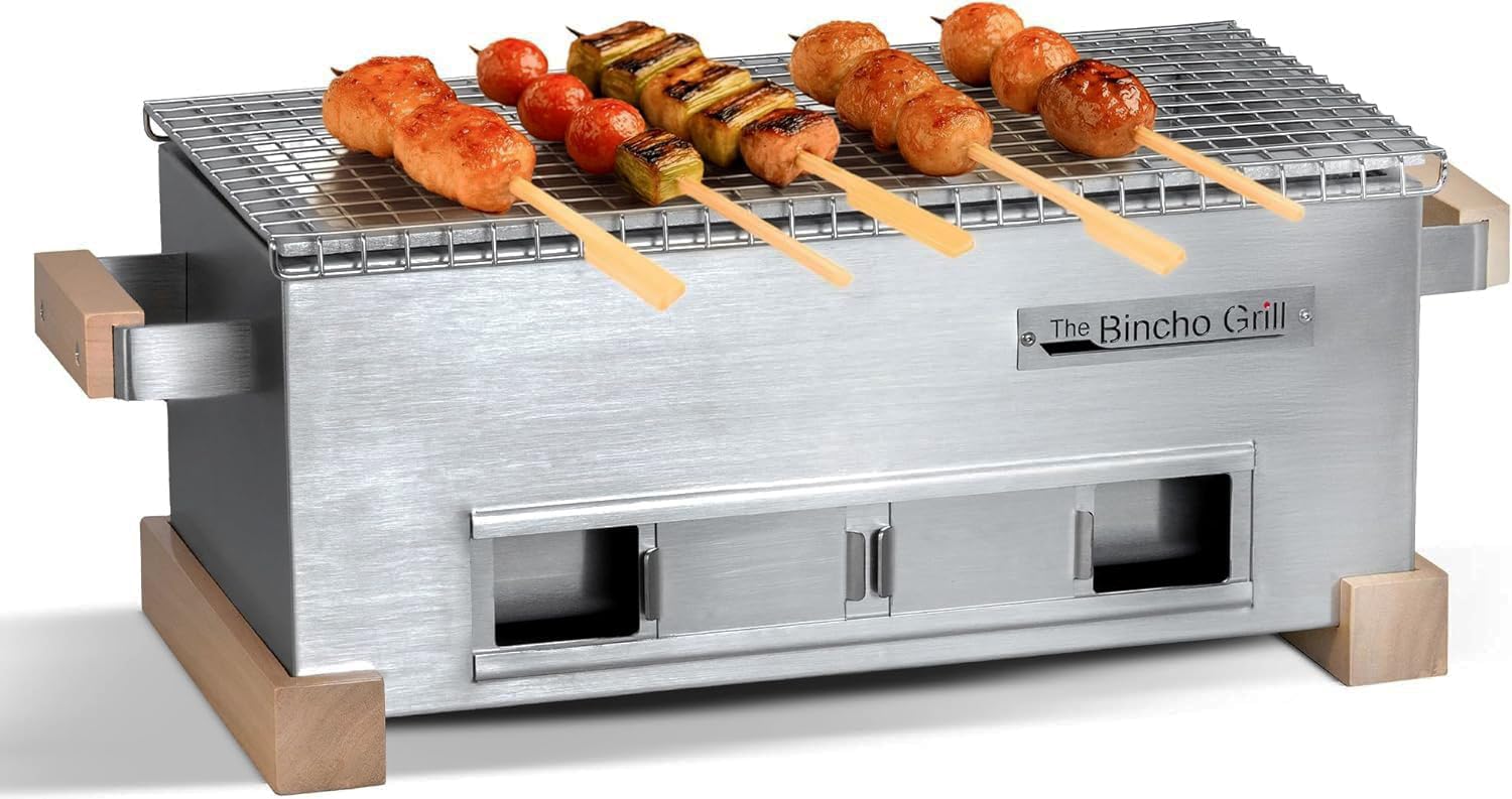 The Bincho Grill MG-168 Yakitori Tabletop Charcoal Griller-Mini Japanese Style Hibachi