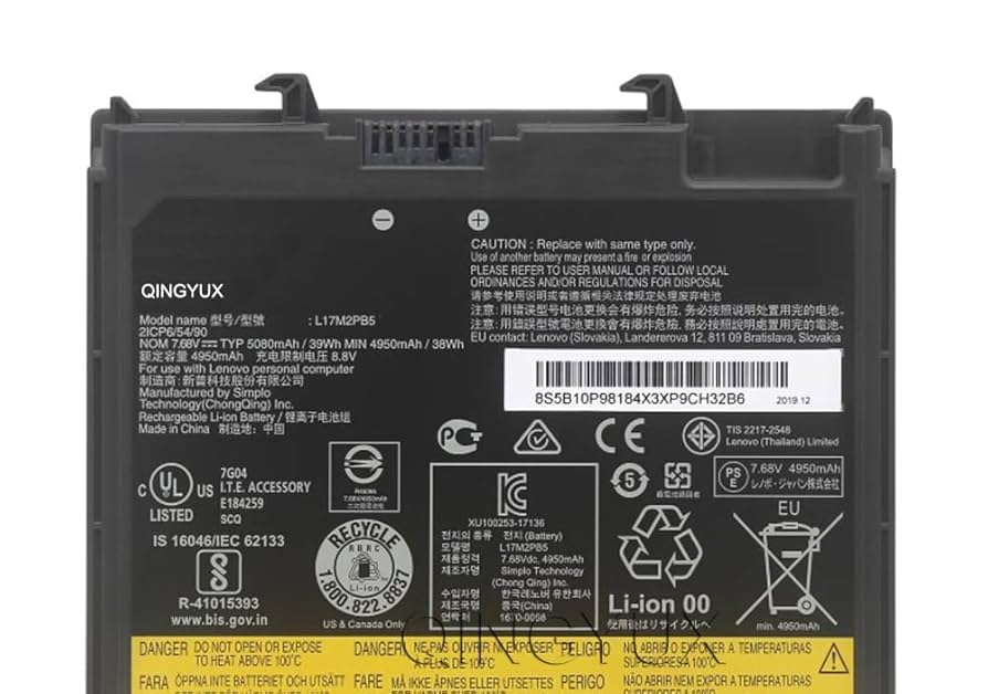 Lenovo Li-ion バッテリー L17C4P71 5080mAh New Genuine L17C4P71 L17M4P71 01AV475 OEM Battery for Lenovo
