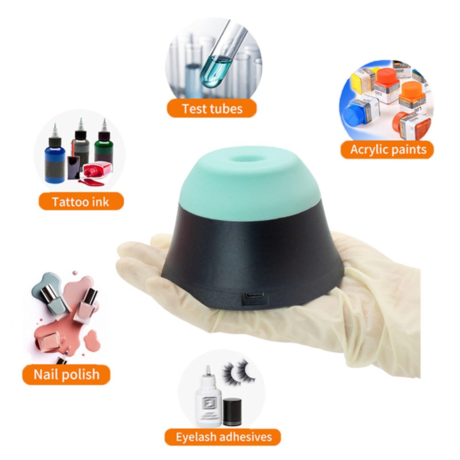 Magnetrührer, Mini-Mixer, elektrischer Flüssigkeits-Nagellack, Tattoo-Tinten-Shaker, 3000 U/min, Reagenzglas-Shaker, Labor-Mischmaschine(Blue)