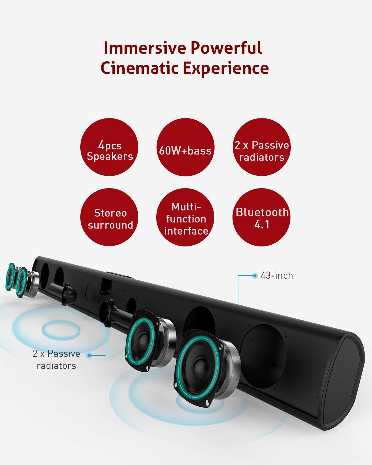 Barre de son Bluetooth JVC TH-E431B 2.1 canaux Dolby Atmos 120W