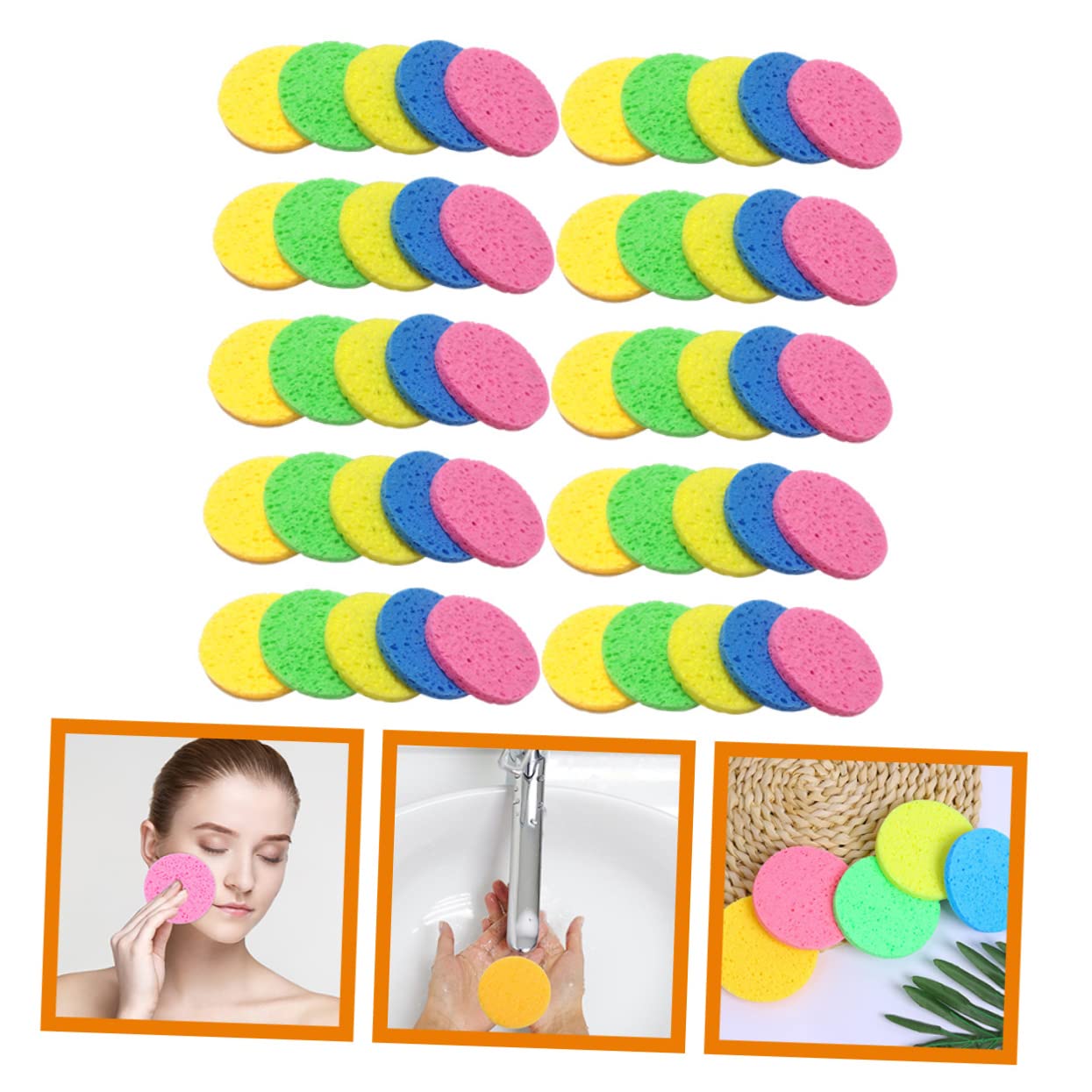 MAGICLULU Set Di 3 Spugne Struccanti Riutilizzabili Per Il Viso Per La Pulizia Spugne Delicate Per Il Viso Per Estetisti Morbide E Delicate 50 Pezzi*3