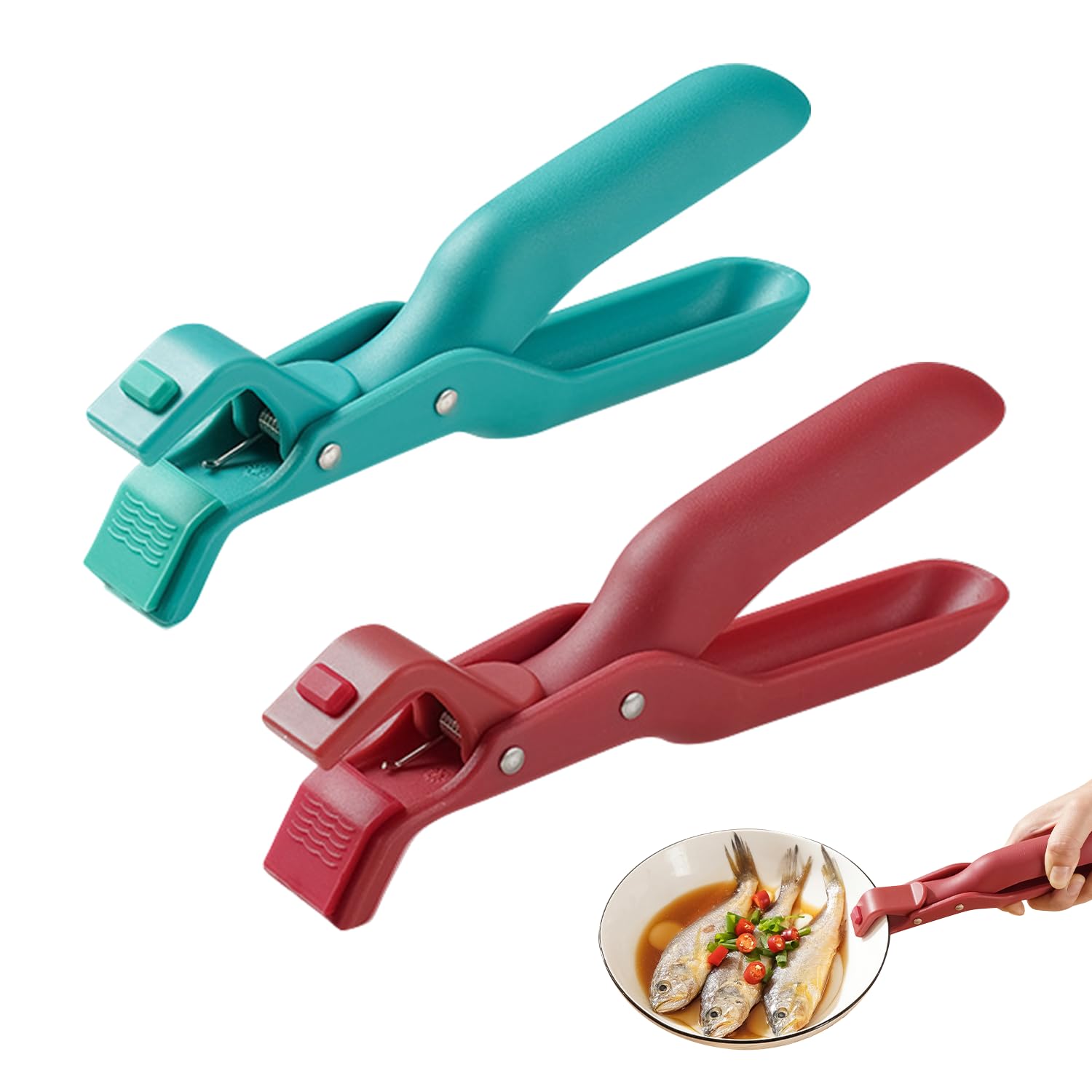 Pinza da cucina, 2 pezzi, clip per scottatura, supporto multiuso per cucina, pinza per friggitrice ad aria calda, manico anti-calore per la cucina, morsetto per scottatura, pinza per pentole e padelle