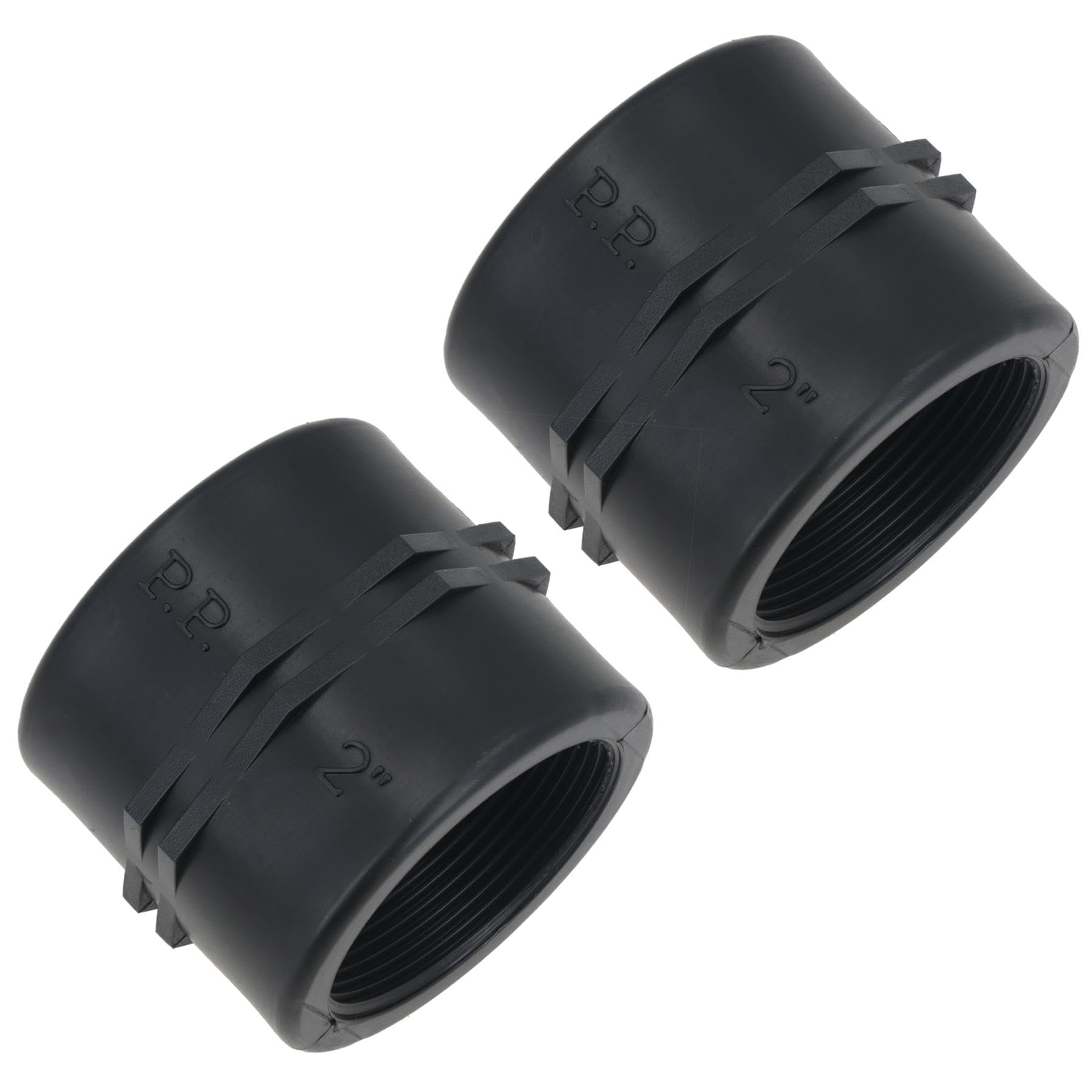Polypropylene PP Female Threaded Pipe Fitting Sockets 2in – 2in BSP 2pc