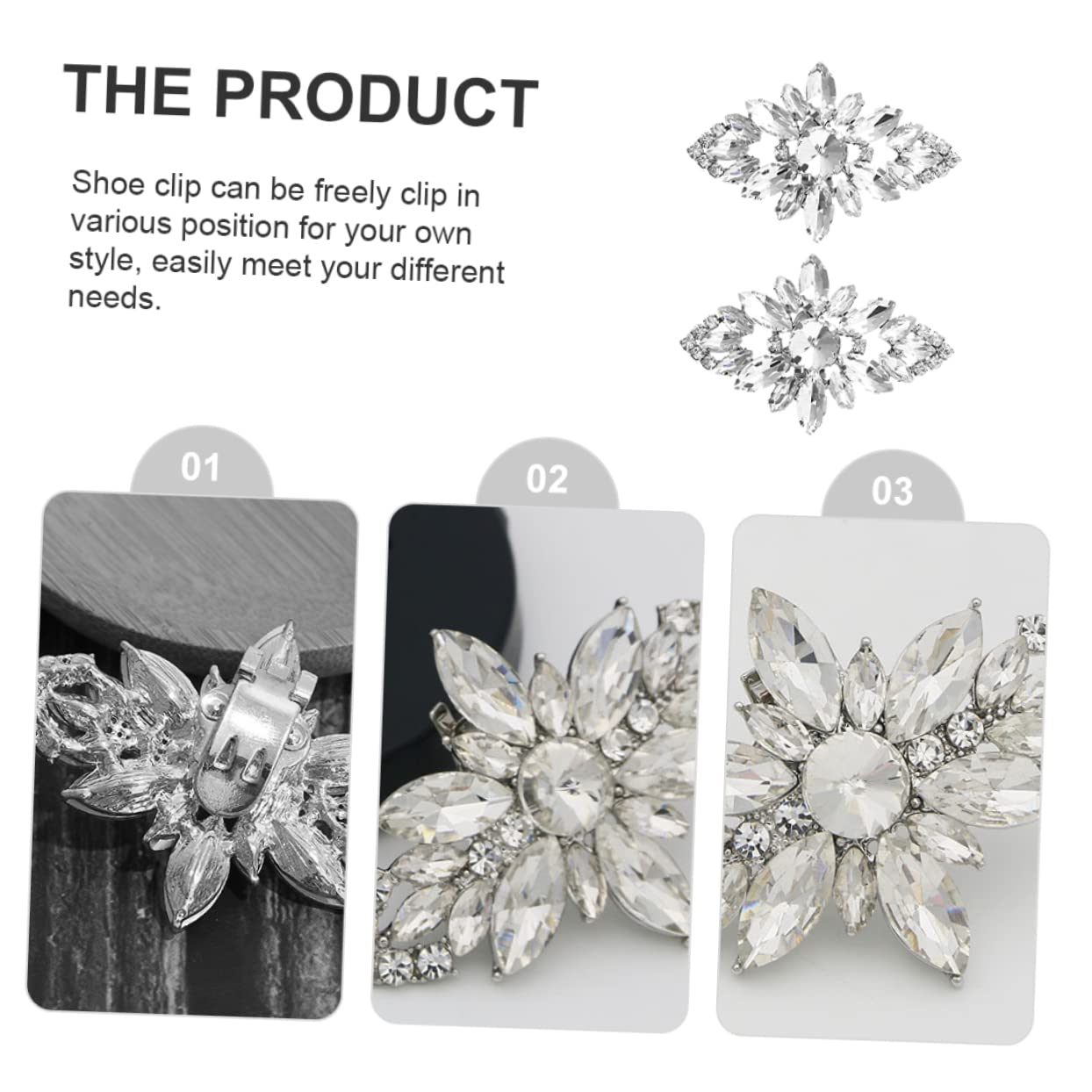 SOIMISS 6pezzi Fiore Di Cristallo Per Scarpe Fibbia Decorativa Con Strass Per Matrimonio e Cerimonie Clip Elegante Per Scarpe Sposa e Accessori Ballerine
