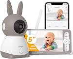 2K Video Baby Monitor with 2 Cameras, ieGeek 360° View Split Screen Baby Monitor WiFi Smartphone with 5" no WiFi LCD Monitor, Motion & Cry Detection, 2-Way Audio, 1000ft Range, Temperature, Lullabies