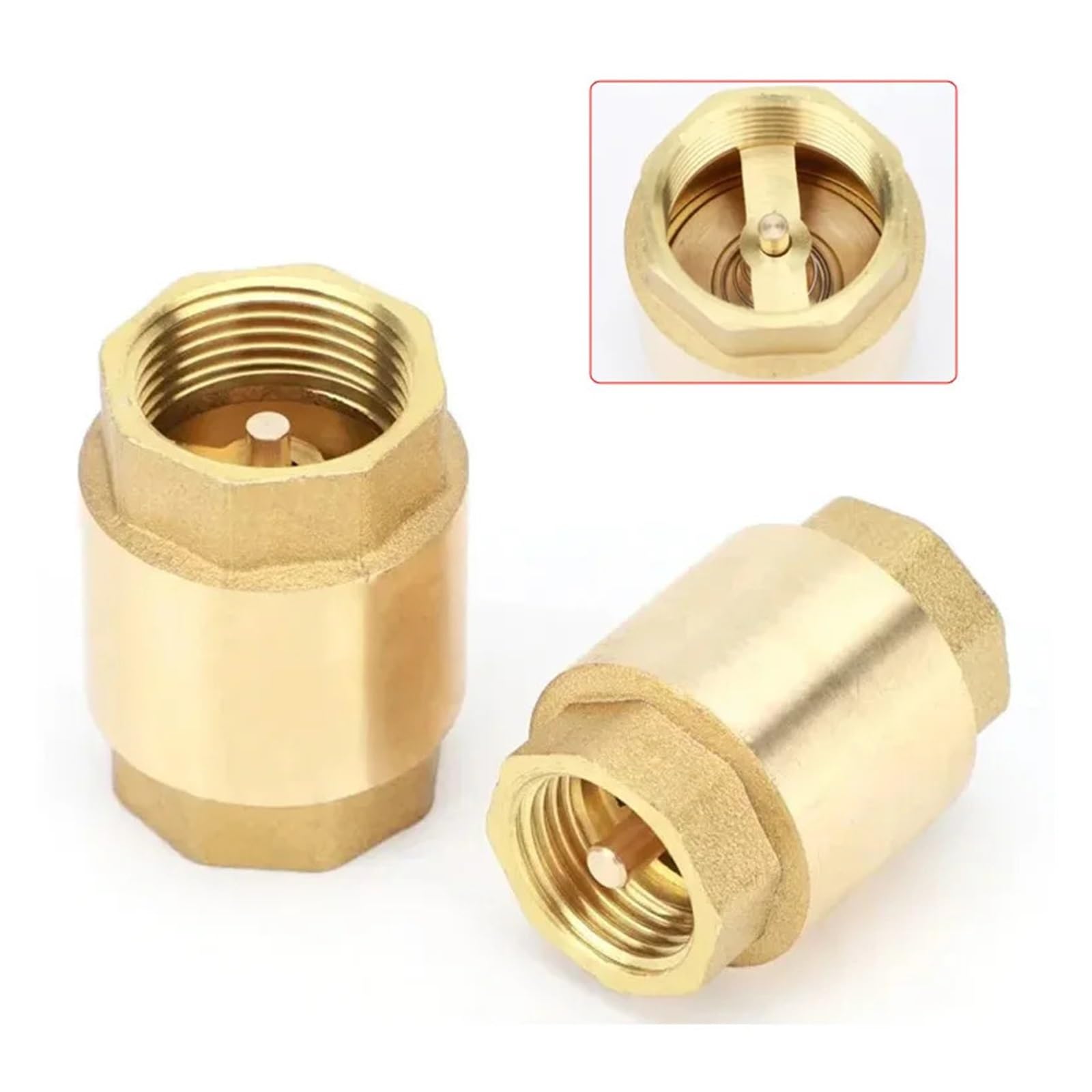 Valvola di ritegno a Molla in Linea con Filettatura Femmina NPT da 1/2" 3/4" 1-1/2" in Ottone(1-1/2")