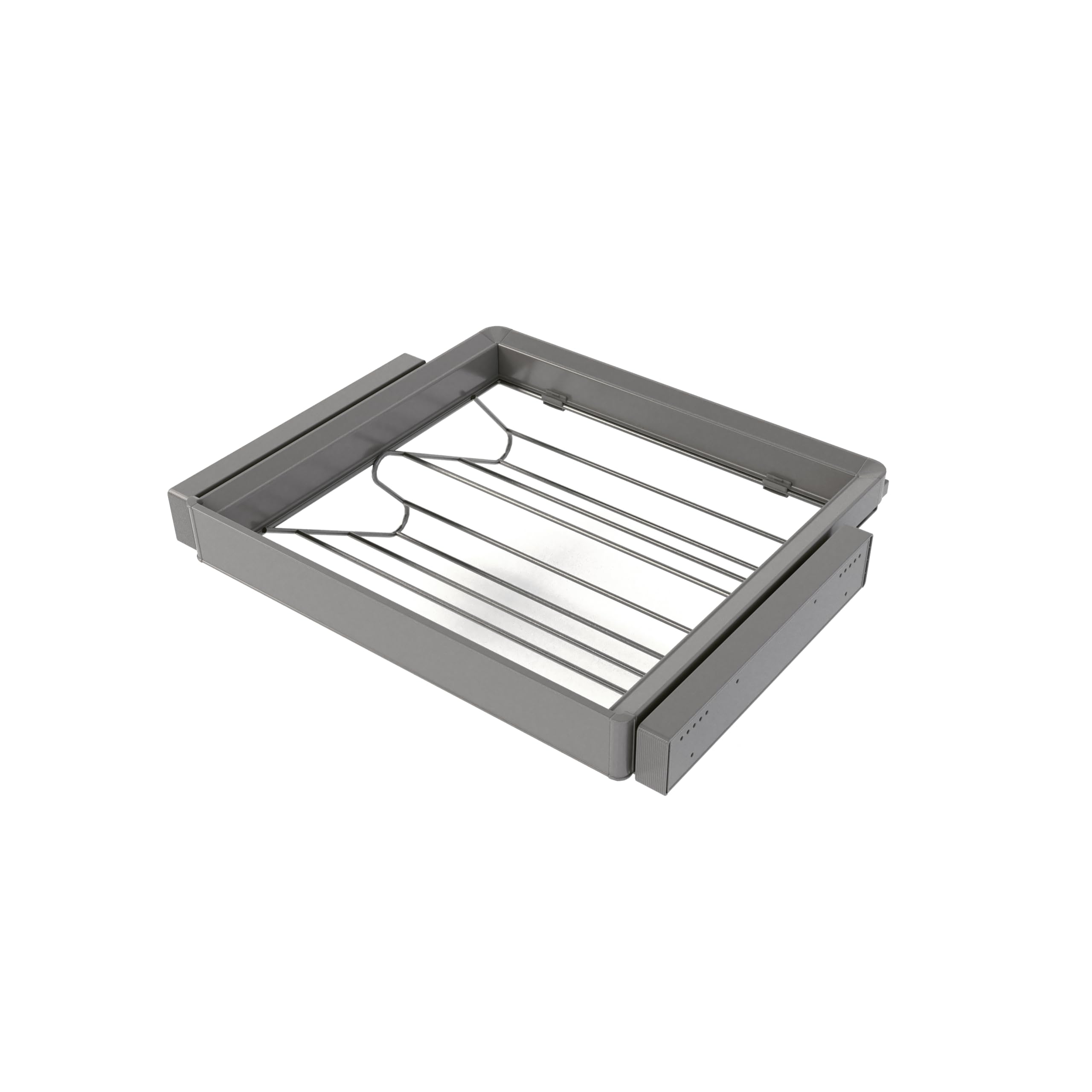 Emuca - Kit cassetto portascarpe e telaio regolabile Quartz per armadi, chiusura ammortizzata e estrazione totale,, modulo 60 cm, finitura Titanio