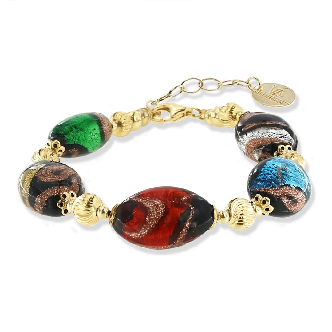 Venetiaurum - Bracciale per Donna In Vetro Originale Di Murano E Argento 925 - Gioiello Made In Italy Certificato