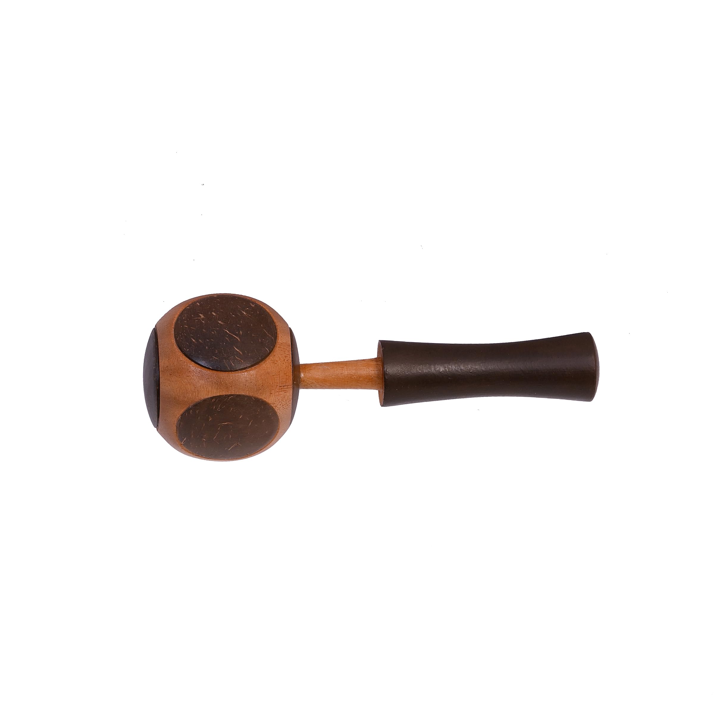 Coconut Shakers, Handcrafted Musical Instrument from Natural Materials, Lightweight and Durable (Handle Square) 3