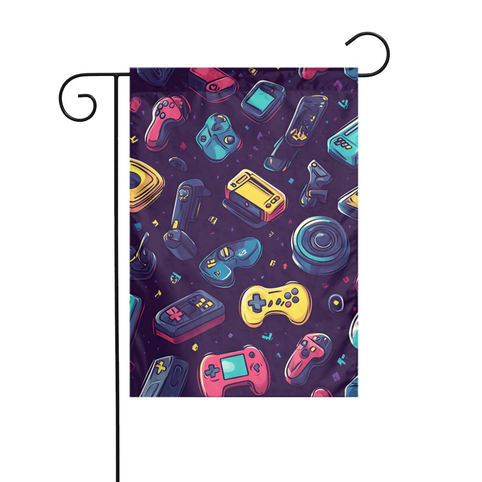 Garden Flags Double Sided Yard Flag Game Video Gaming Pattern Flags Small garden flags for outside 12×18 inch Vertical Outdoor Decorative Flag for all seasons