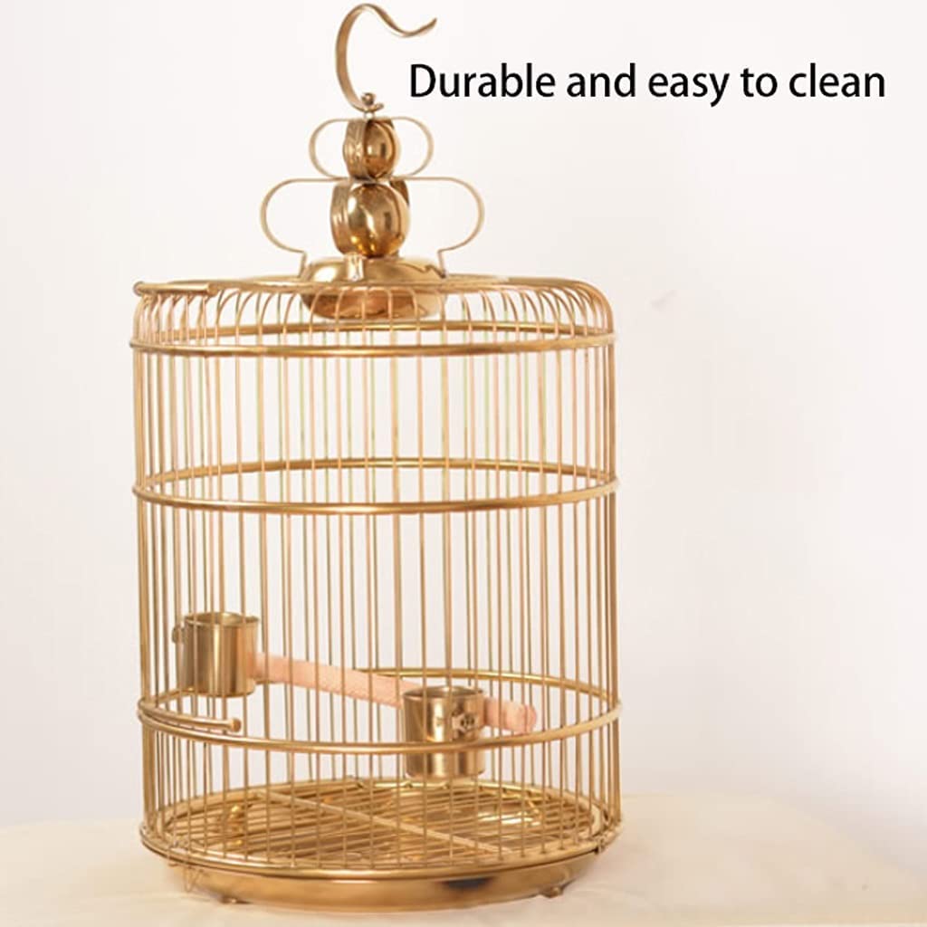 Jaula Redonda para pájaros, transportín de Hierro Forjado Duradero para pájaros pequeños, Jaula de Vuelo Ideal para Uso doméstico.