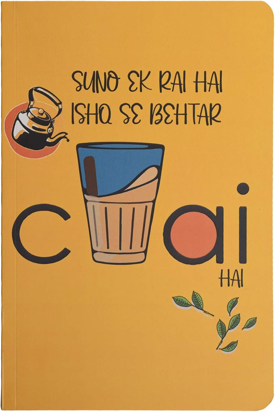 Papboo Ruled A5 Relatable Chai Lovers Soft Bound Notebook (Matte Finished Cover, 120 Pages, 80 GSM, Round Edges) Journal Diary