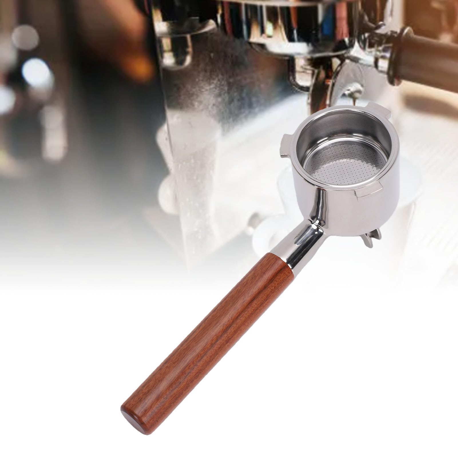 Portafiltro da 51 Mm, Manico in Legno in Acciaio Inossidabile
