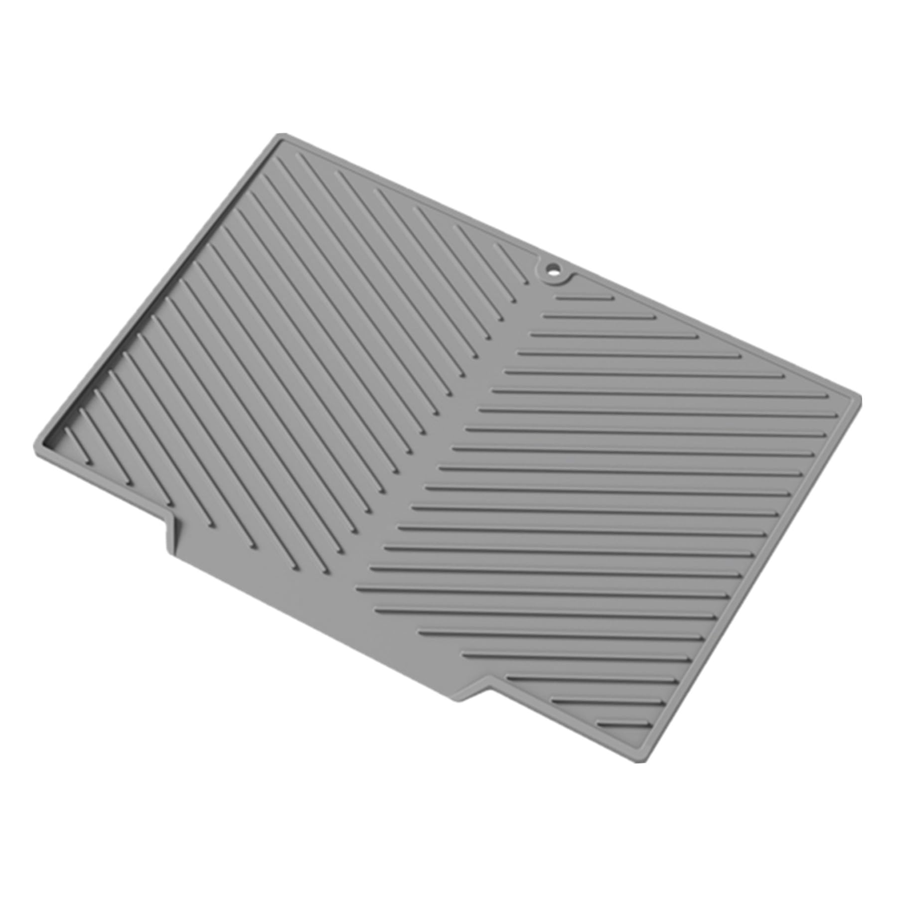 Silicone Dish Drying Mat - Large Draining Board Mat for Kitchen, Heat Resistant, Quick Drying - 14.6*10.6'' Washing Up Drainer Mat by IYYI (LSD-GY-S)