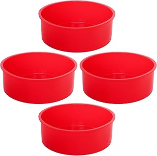 4Pack 6 inch Bakeware Set Round Cake Pans Nonstick Silicone for Layer Cake Chocolate Cheese Cakes Smash Cake Cake Moulds f...