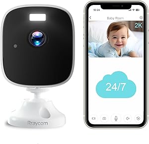 Rraycom 2K Security Cameras for Home Security,4MP WiFi Indoor Camera with Color Night Vision, AI Motion Detection, Two-Way Audio, Cloud & SD Card Storage, Compatible with Alexa & Google Assistant asin的图片