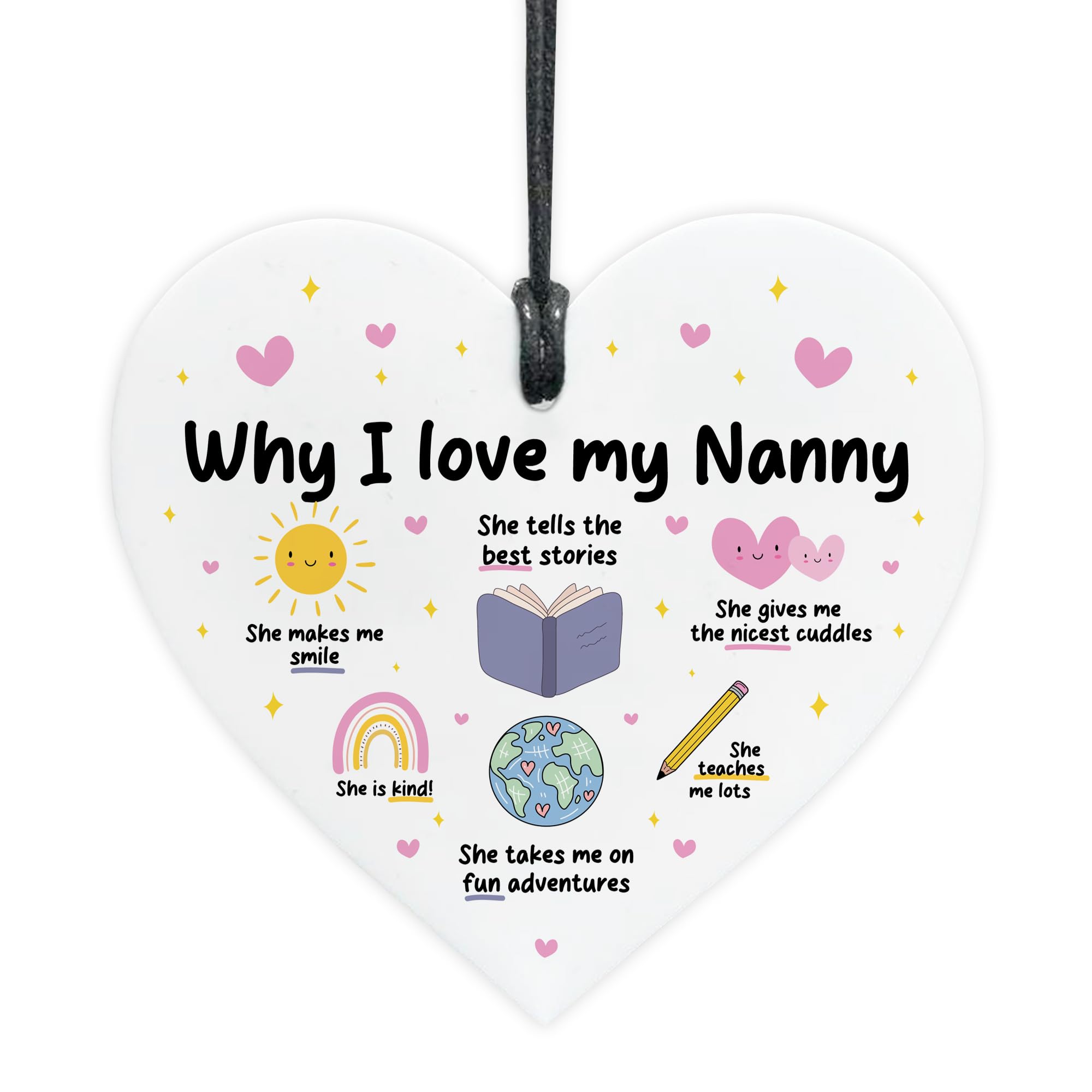 Red Ocean Nanny Why I Love Nanny Birthday for Cute for Her Birthday From Granddaughter Grandson Thank You Her