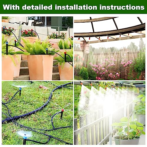 226FT Greenhouse Micro Drip Irrigation System Kit, Automatic Irrigation System Patio Misting Plant Watering System Distribution Tubing Drip Emitters Drip Spray 2 in 1 Nozzle for Greenhouse, Yard, Lawn - Thumbnail 7