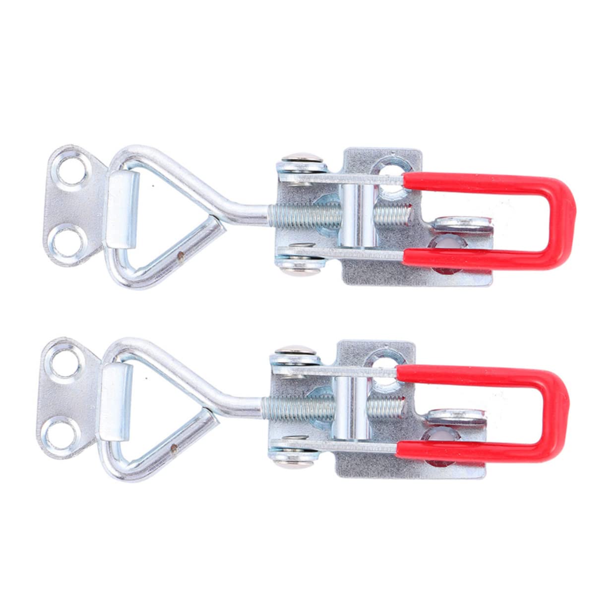 Mikikit 2pcs Lock Smoker Latch Clamps Draw Toggle Catch Heavy Duty Quick Release Toggle Latch Cabinets Handles Trunk Catches Latch Hasp Clamp Toggle Clamp for Door Grip Jig Galvanized Iron