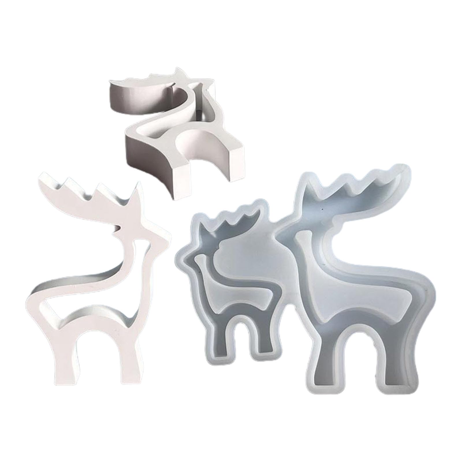 Nucelit Christmas Silicone Deer Figurine Silicone Mold for Epoxy Resin Craft Soap Chocolate Baking Christmas Deer Mold
