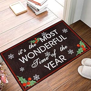 Attraction design christmas outdoor indoor entrance doormat non slip rubber backing door mat low profile mats for entry garage patio high traffic areas christmas holiday doormat entry floor mat  urban country home decor