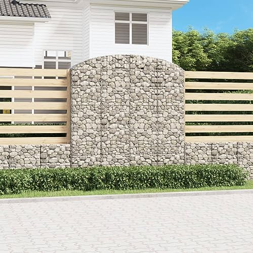 ZQQLVOO Macetero grande exterior balcón jardinera Gavión con arco alto 200 x 50 x 200/220 cm hierro galvanizado, diseño de jardín robusto y decorativo para múltiples aplicaciones