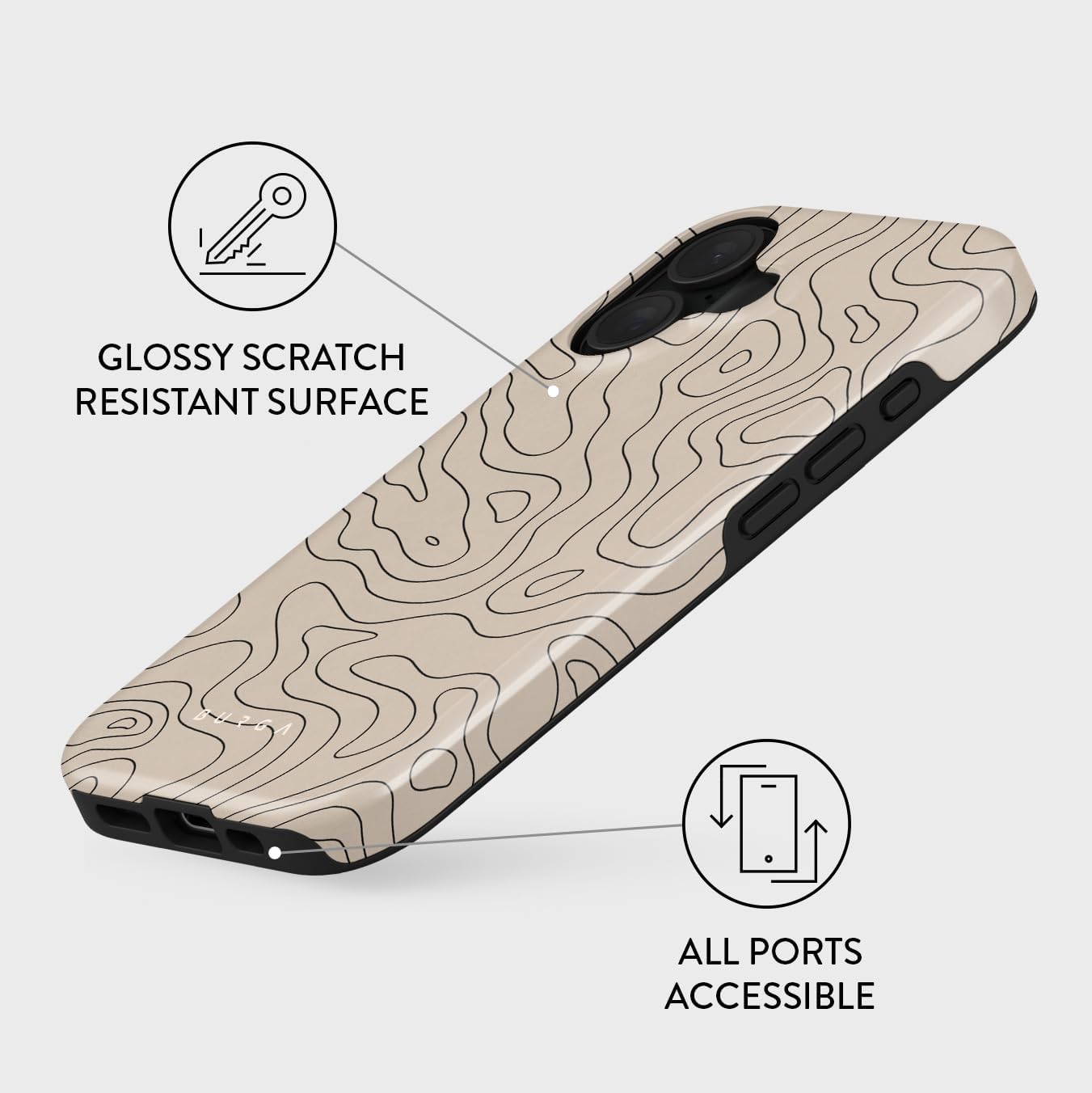 BURGA Phone Case for iPhone 16 - Cute, Trendy, Aesthetic, Pattern Phone Cover, Hard Shell Protection - fits Apple iPhone 16 Case for Women and Men