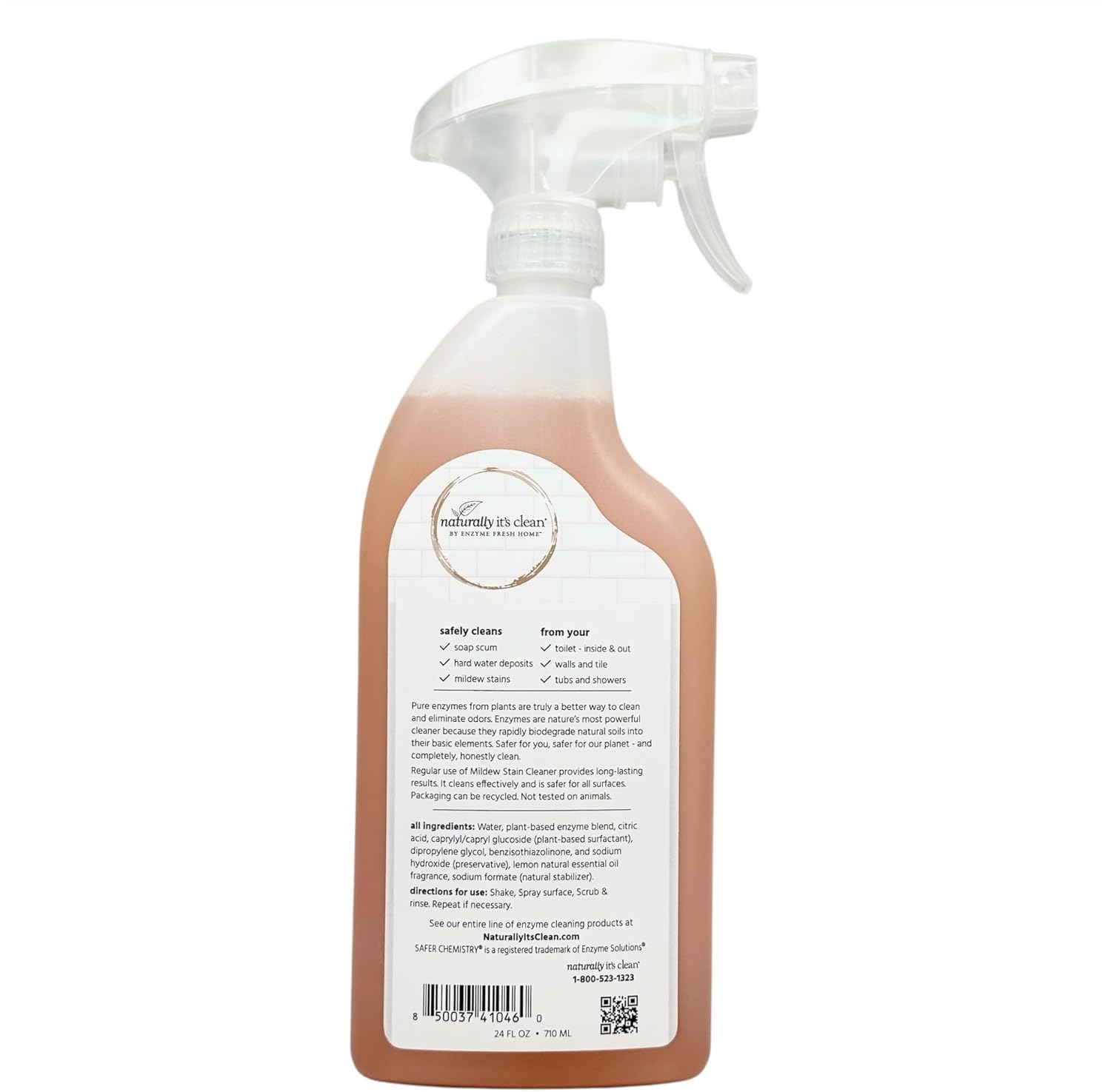 naturally it's clean Bathroom Cleaner | Toilet, Tub, Tile, Shower & Sink | Plant-Based Enzymes | Removes Soap Scum & Hard Water Buildup | Odor Eliminator | Septic Safe | Made in USA - 2 Pack - Image 2