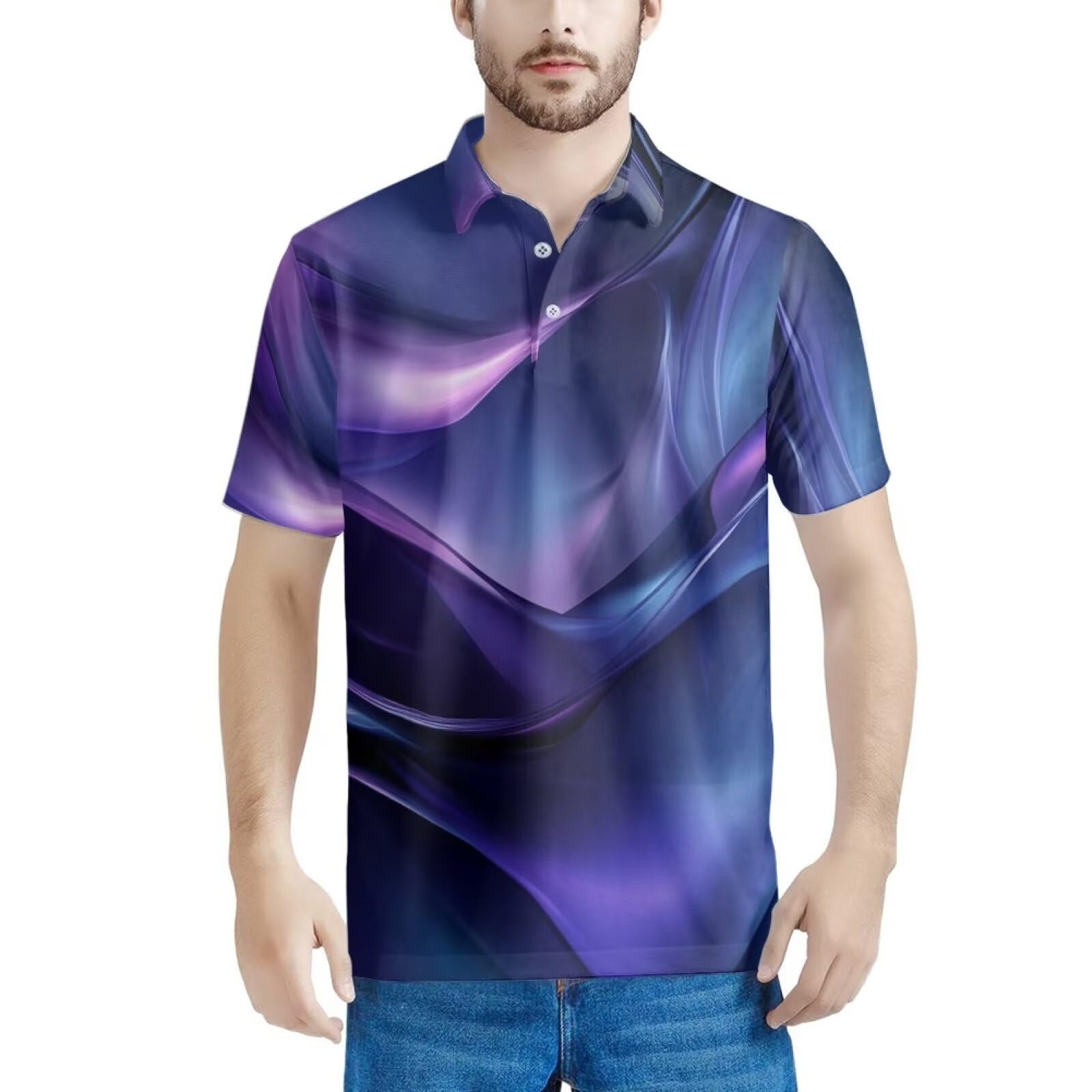 HUGS IDEABright Colol Men's Polos Shirt Fashion Short Sleeve