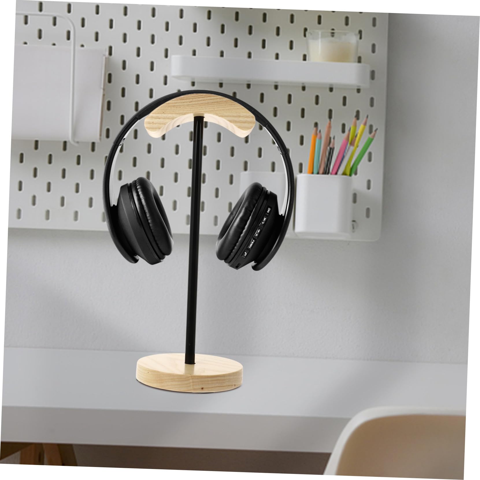 Soporte de Auriculares de Madera para Escritorio Organizador de Auriculares con Diseño Único y Estabilidad para Decoración y Gaming
