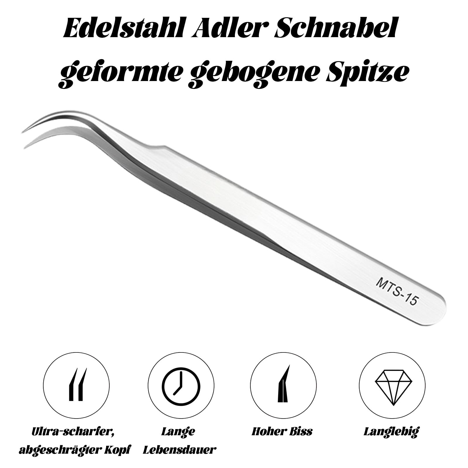 Präzisionspinzette,Lötpinzette Kreuzpinzette,Gebogene Pinzette,Präzisions Antistatisch Edelstahl Pinzette,spitze Pinzette aus Edelstahl,für Handwerk, Elektronik, Löten, Experimentelle Arbeiten