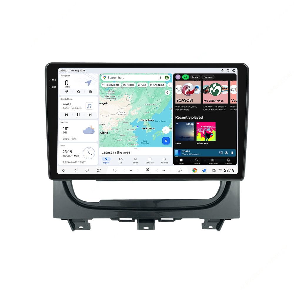 Comparison image showing a Fiat Strada Idea dashboard before and after the installation of the DUDUAUTO DUDU7 Android Radio.