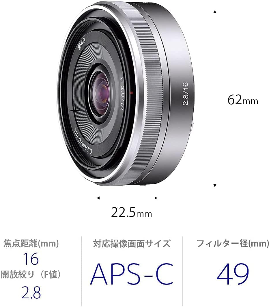 Obiettivo Sony SEL16F28 16mm F2.8 Grandangolare Per Attacco E - Usato In Buone Condizioni