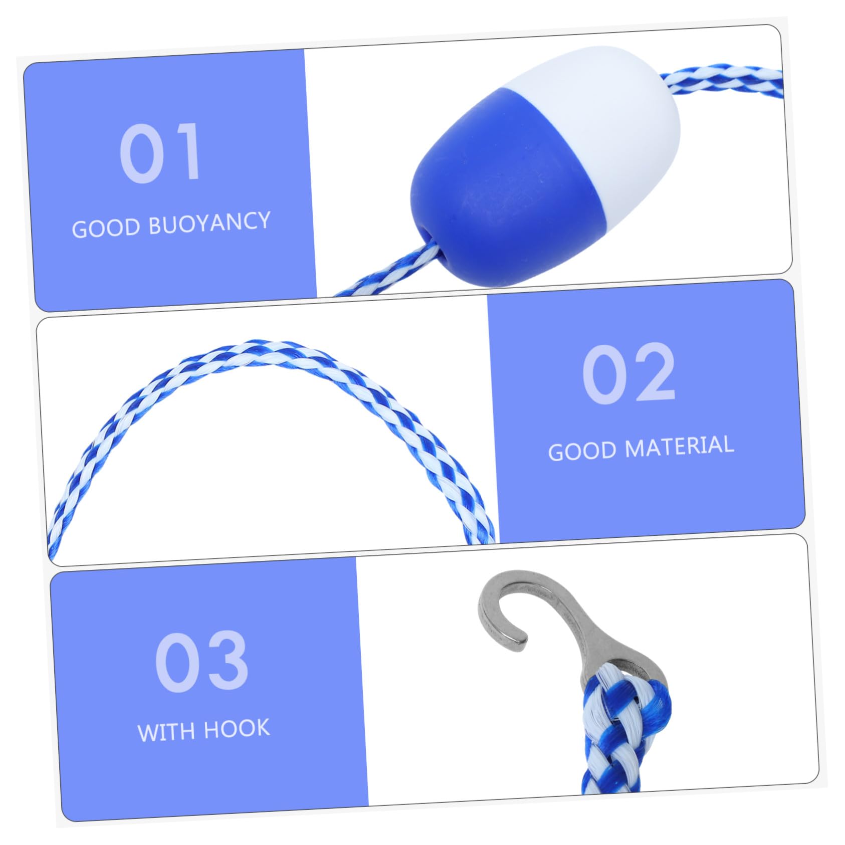 Supvox Schwimmboje Pool Sicherheitsseil 5m mit 7cm Schwimmern und Haken Schwimmbahn Leine für Schwimmbäder Heiße Quellen und Flache Strände