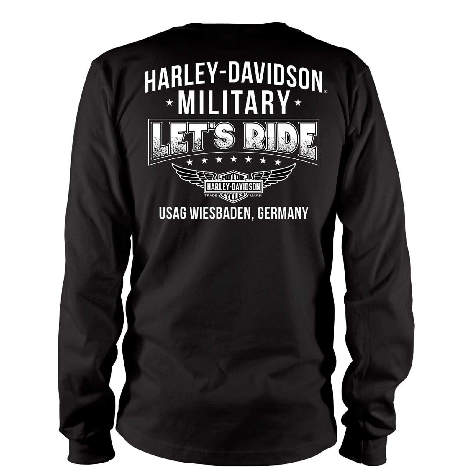 Harley-Davidson Military - Men's Black Graphic Long-Sleeve T-Shirt - USAG Wiesbaden | Live Engine