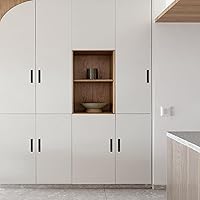 Vista 7 de Ravinte Manijas de Puerta de Granero Paquete de 4 Manija de Puerta Corrediza Centro de Orificio de 5" Manijas de Puerta de Granero Negras Manijas